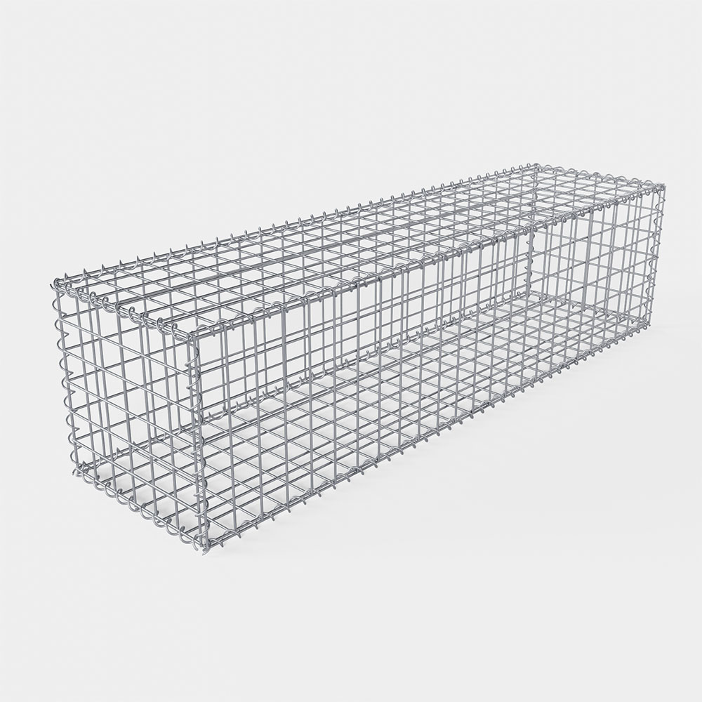 Gabion 2000×500×500 mm fylld med sten