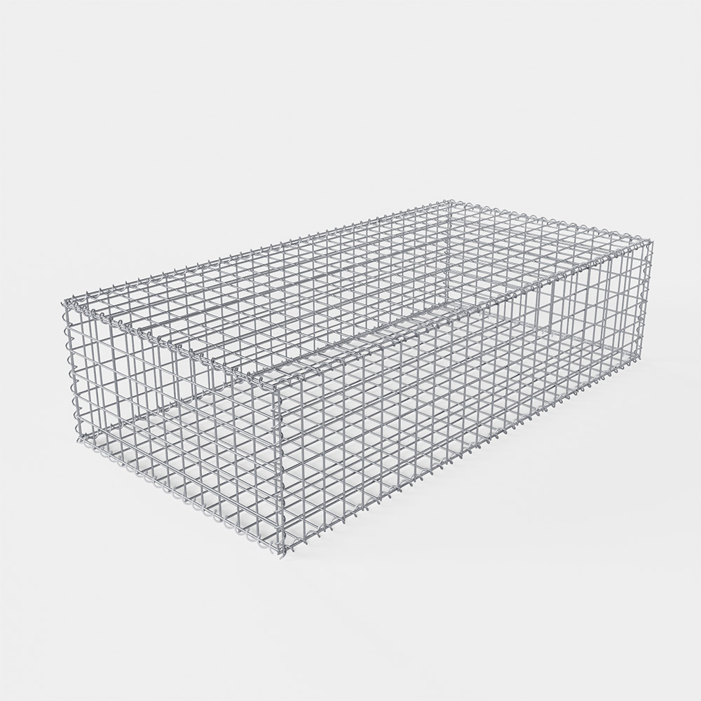 Gabion 2000×1000×500 mm fylld med sten