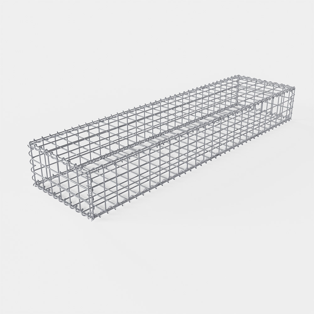 Gabion 2000×500×250 mm fylld med sten